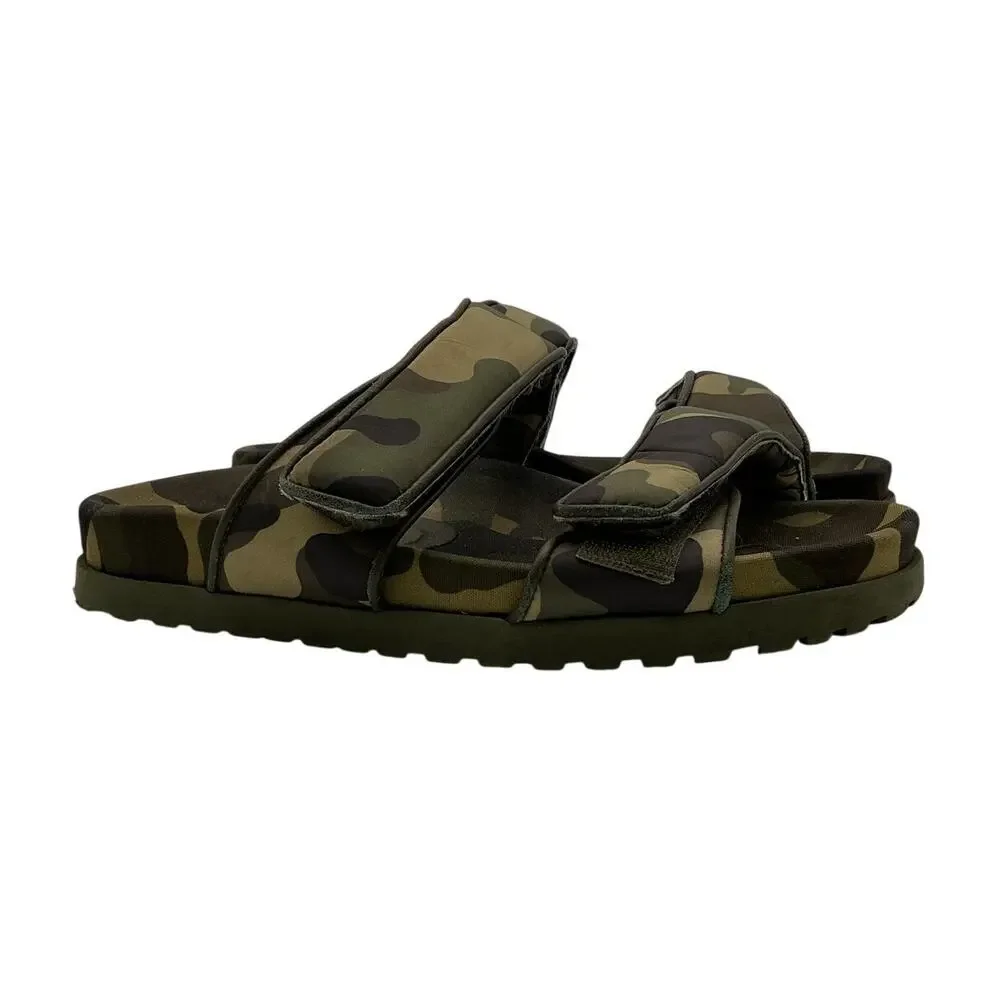 Gia Borghini Leather Green Camo Platform Sandals Size 38 EU / 8 US